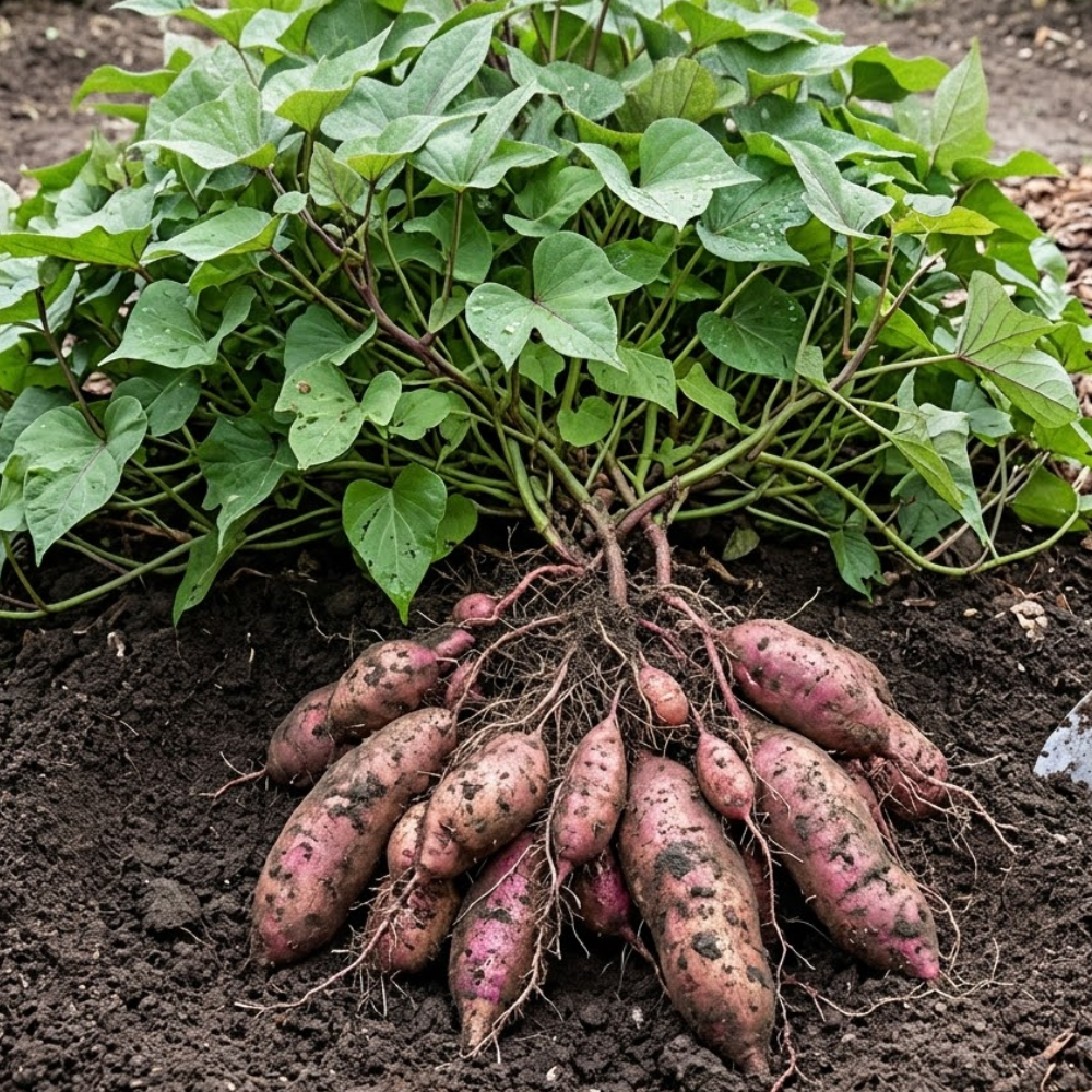 Sweet Potato Starter Plant 4-7 Inch Tall, Live Vine for Outdoor Growing