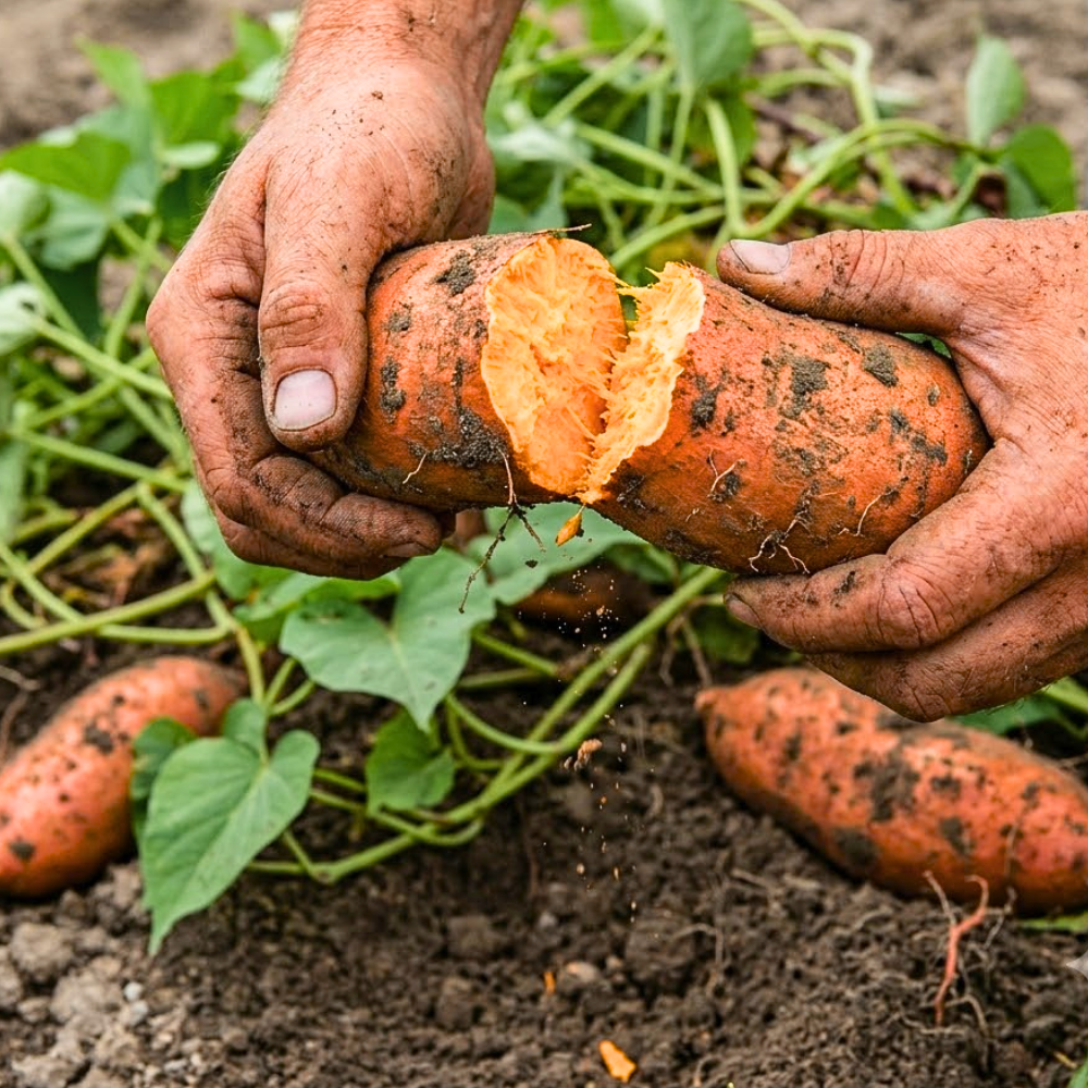 Sweet Potato Starter Plant 4-7 Inch Tall, Live Vine for Outdoor Growing
