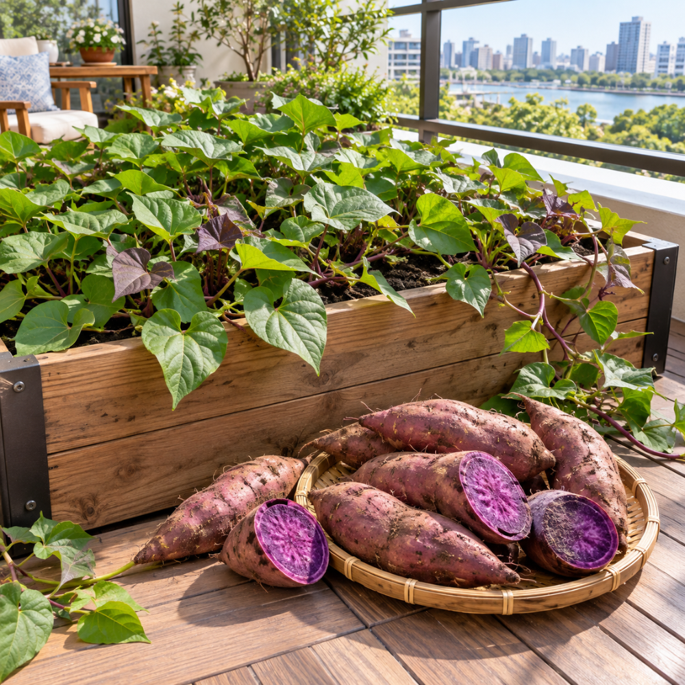 Okinawa Purple Potato Slips Live, Set of 10 Sweet Potato Plants for Home Garden