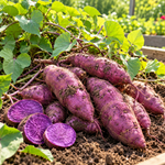 Okinawa Purple Potato Slips Live, Set of 10 Sweet Potato Plants for Home Garden