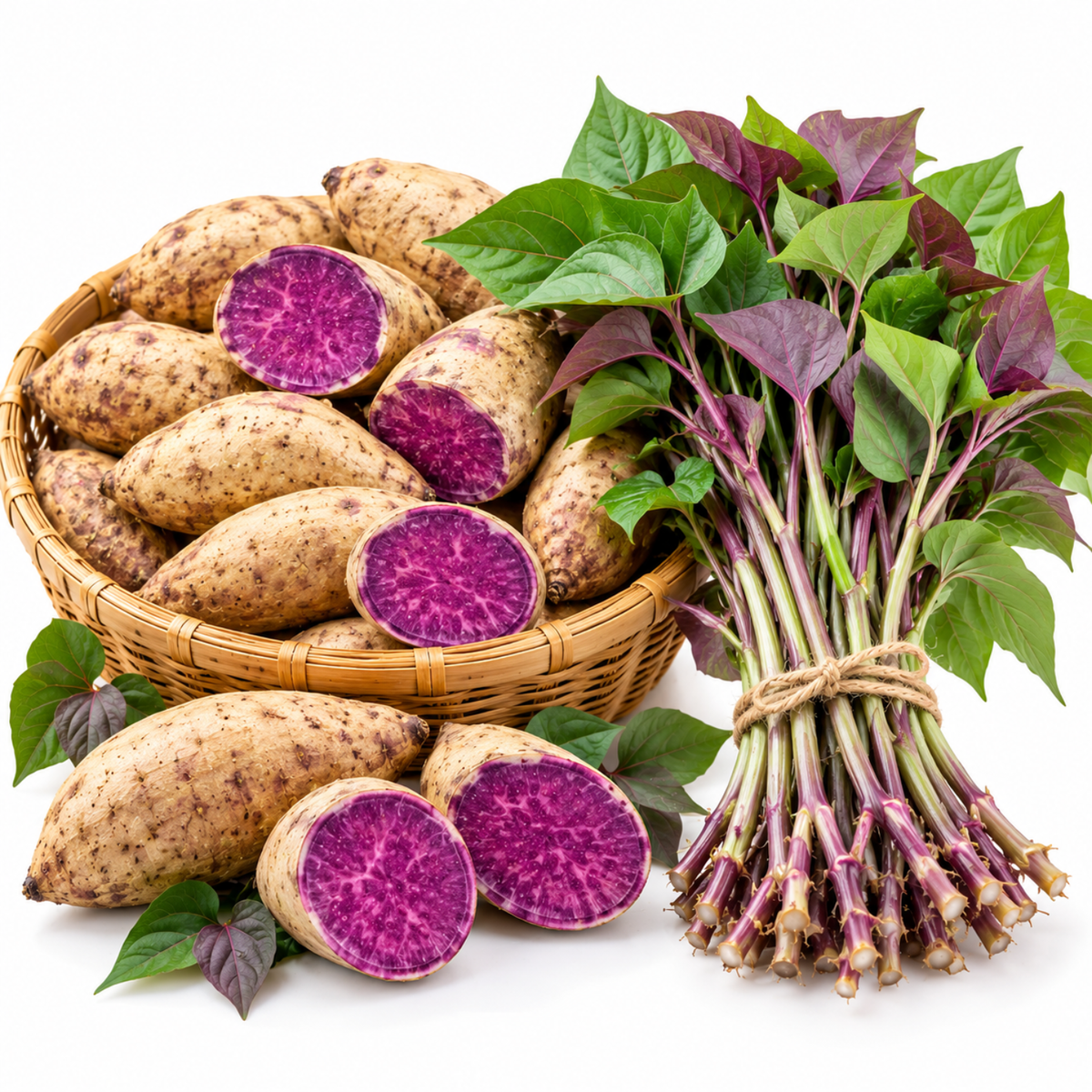 10 Live Okinawa Purple Potato Plants, Purple Potato Plants for Home Vegetable Gardens and Backyard Growing, Warm Season Planting Starts for Garden Beds and Sunny Locations