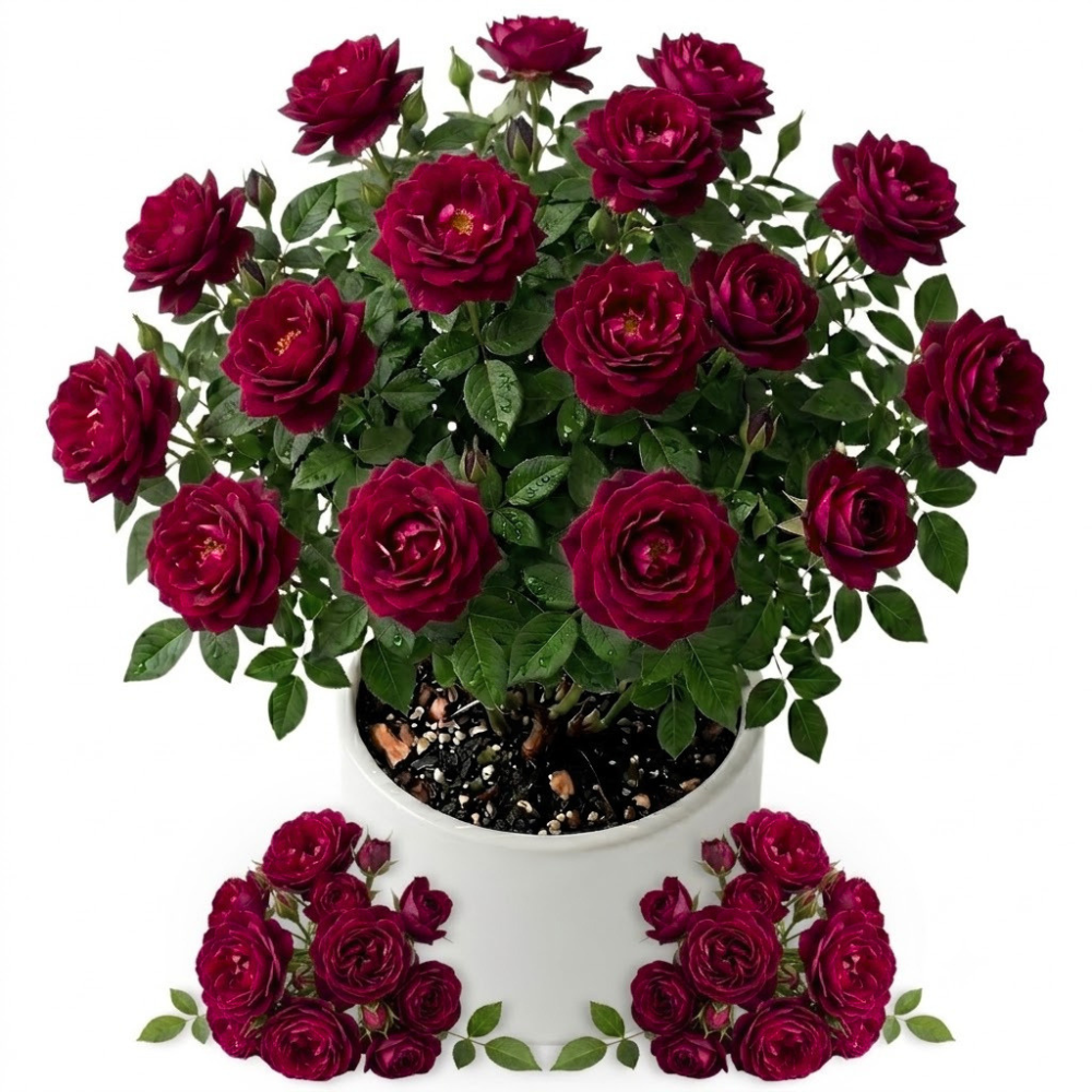 Black Red Climbing Rose Live Starter Plant, Fragrant Rose Ready to Plant, Climbing Rose for Planting Outdoor, No Pot, 1 Year Old Rose Plant