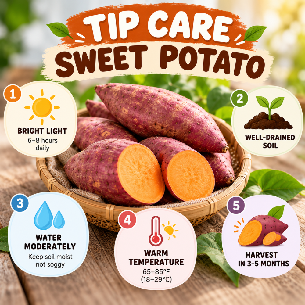 Sweet Potato Live Plant,  Starter Vine for Garden Planting, 4-6" Tall