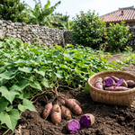 Set of 10 Purple Sweet Potato Slips, Live Garden Starter Plants, 4-7" Tall