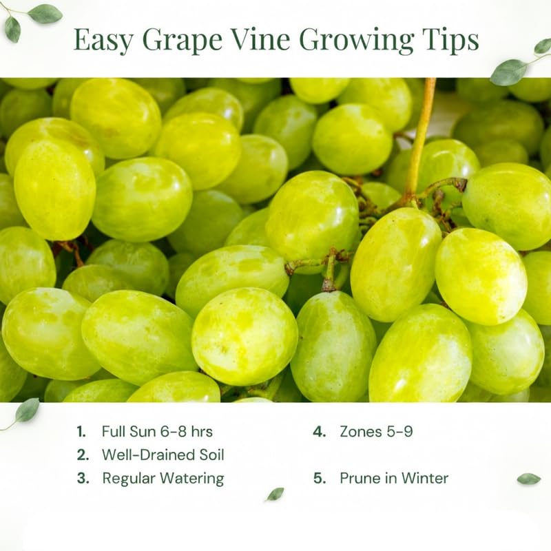 8 Green Grape Vine Cuttings, 8-12 Inches, Sweet Grape Fruits for Garden Planting, Outdoor Climbing Fruit Vine