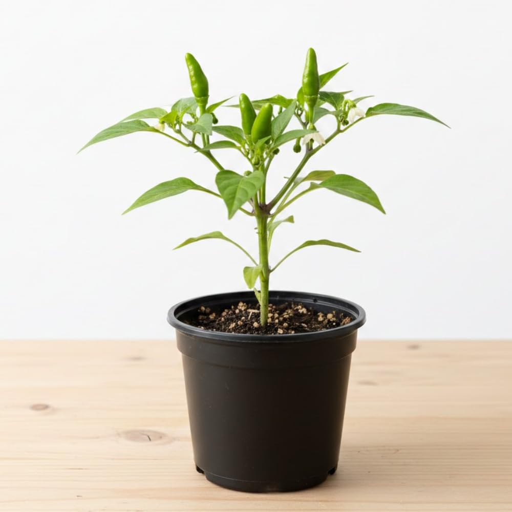 Red Pepper Plants Live, Hot Pepper Seedling from 4 to 7 Inches Tall, Easy for Planting Year-Round, 2 Plant Per Pot, Zones 9-11