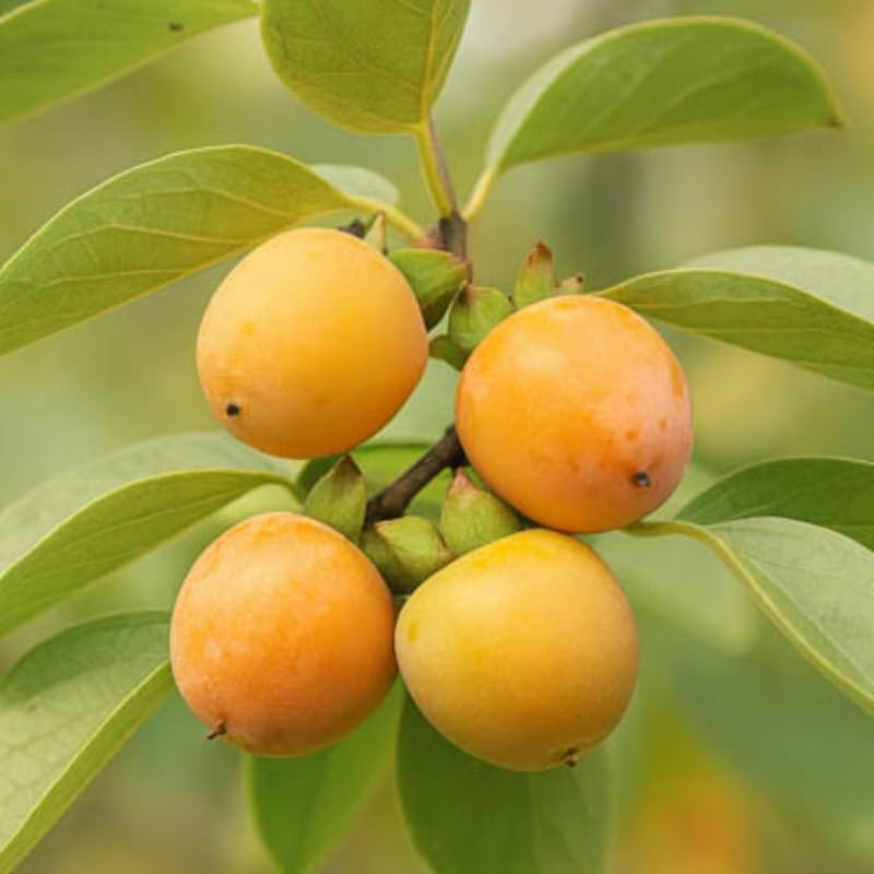 2 Persimmon Trees Live Plants, 7"-15" American Persimmon Tree for Planting Outdoor, Cold Hardy, Dormant in Winter