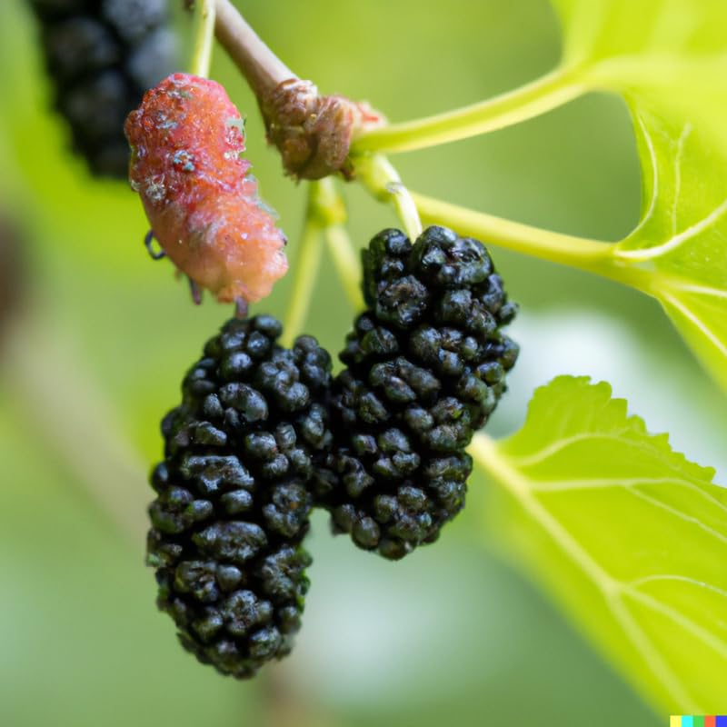 Mulberry Plant Live for Planting, 5 to 8 Inch Tall, Sweet Mulberry Tree Live Plant, Edible Mulberries Fruit Seedling for Gardneing, No Pot (Dwarf Everbearing Mulberry)