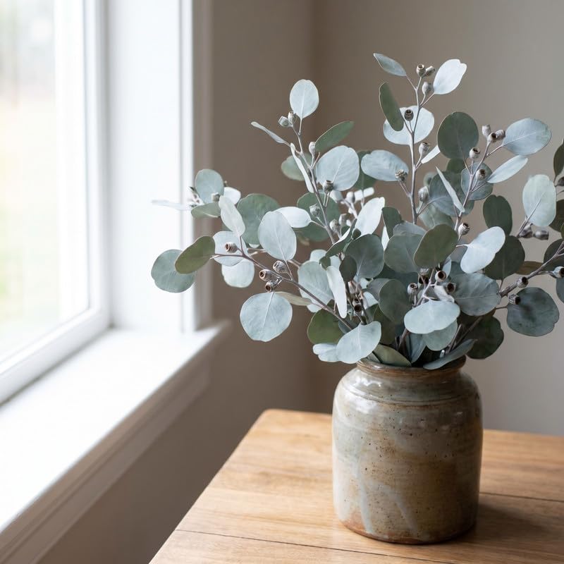 2 Silver Dollar Eucalyptus Live Plants, Fragrant Eucalyptus Herb for Garden and Patio Containers, 2-5 Inches Tall Plugs