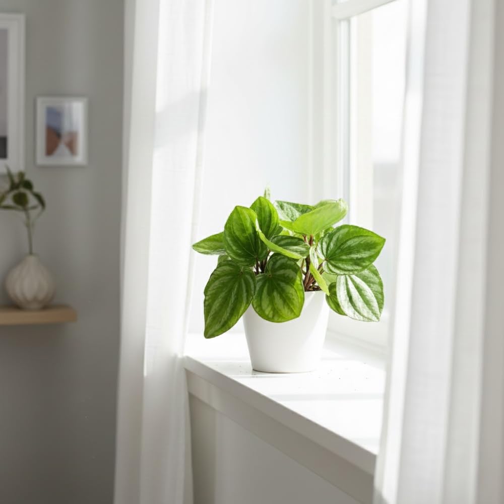 Rare Peperomia Plant Live, Silver Green Peperomia Live Plant for Indoor Growing, Easy Care Houseplant, 3 to 5 Inches Tall