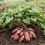 Sweet Potato Live Plant,  Starter Vine for Garden Planting, 4-6" Tall
