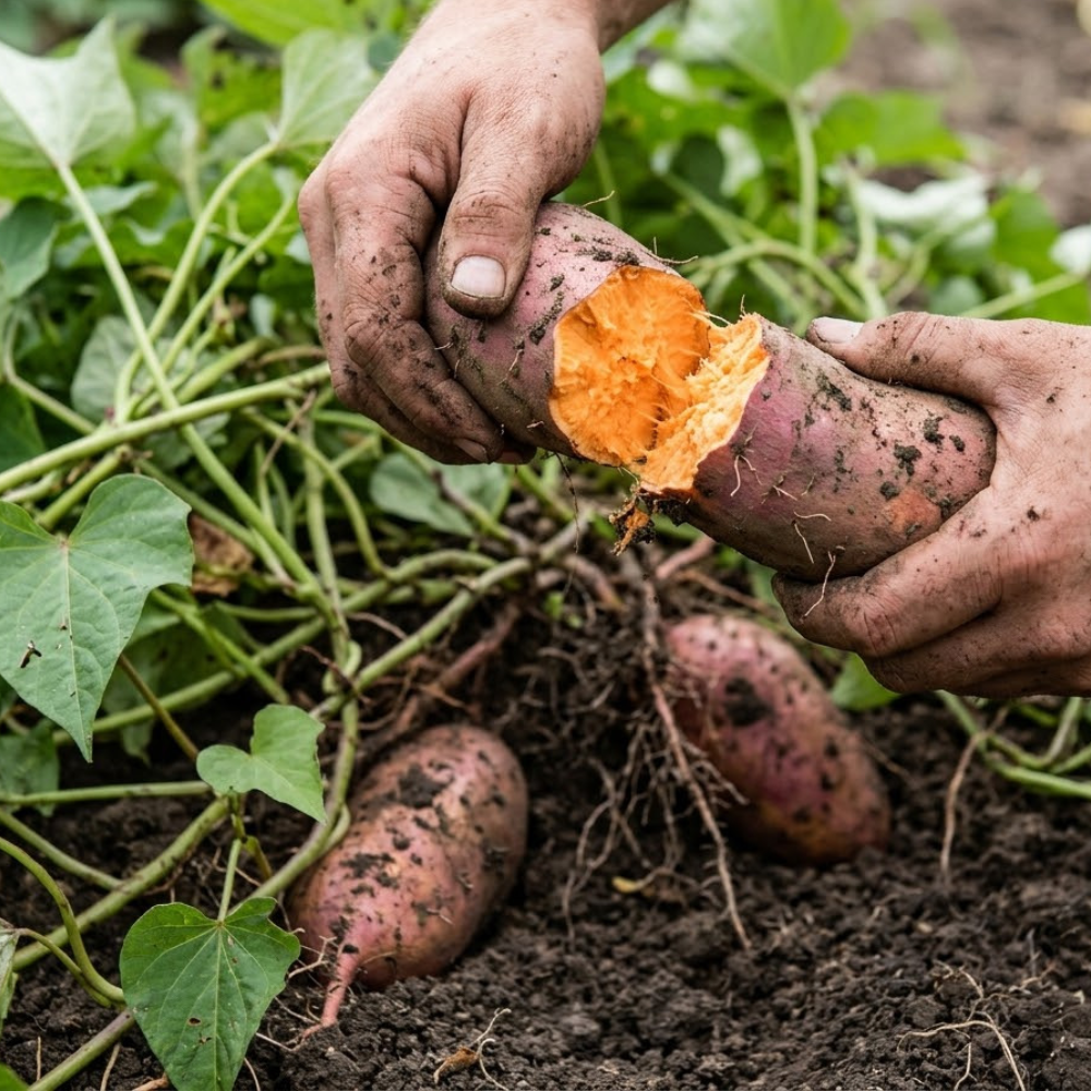 Sweet Potato Live Plant,  Starter Vine for Garden Planting, 4-6" Tall