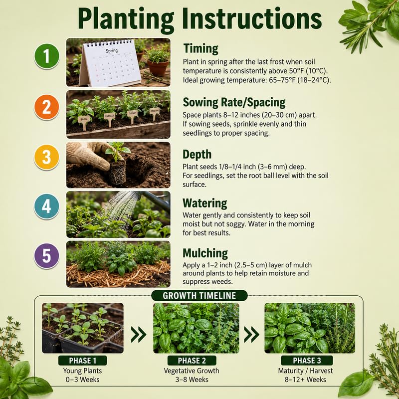 5 Herb Plants Live Assortment 4-7 Inches Tall, Fresh Culinary Herbs for Garden, Patio Pots and Indoor Use, Rosemary, Basil, Mint, Lemon Balm or Other Assorted Herbs
