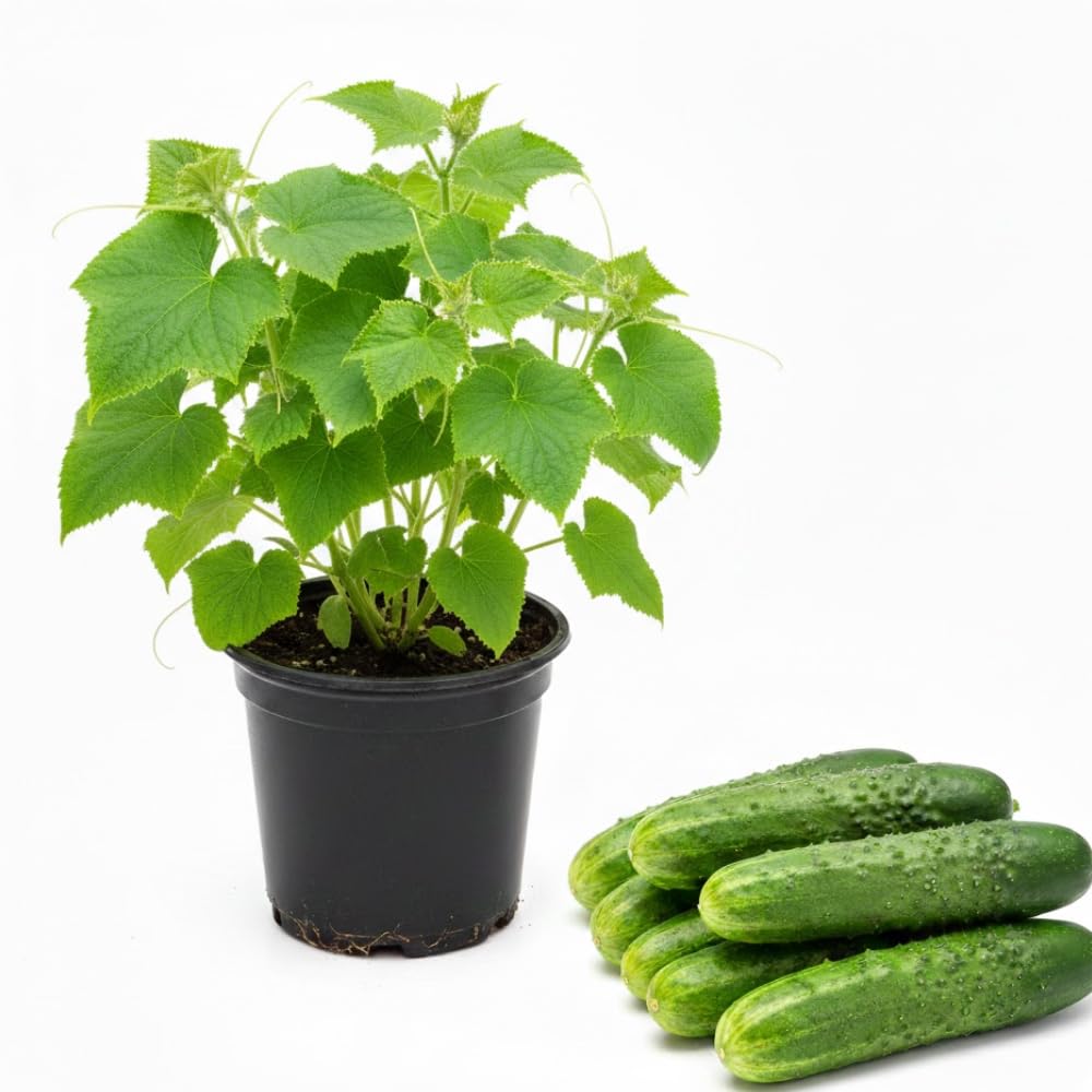 2 Cucumber Plants Live for Planting, Live Cucumber Plants for Planting, Vegetable Plant, 3 to 5 Inches Tall