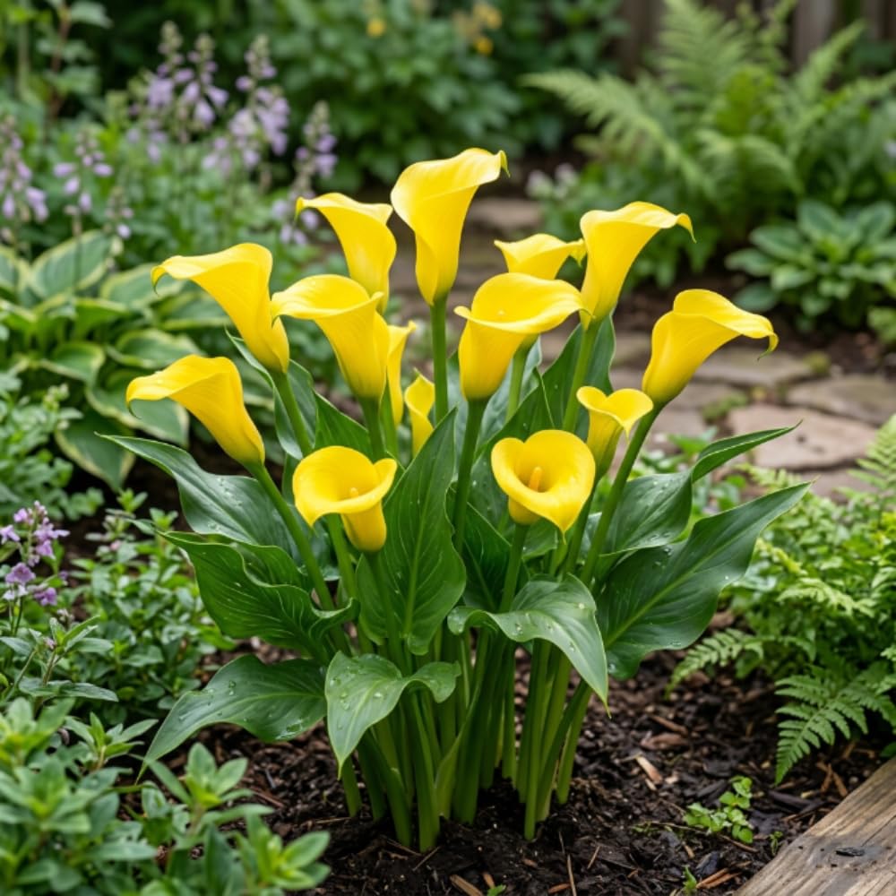 Calla Lily Bulbs for Planting, Calla Lily Bulbs, Vibrant Summer Blooming Flowers for Garden and Patio Planting (Yellow Calla Lily Bulbs (Set 3))