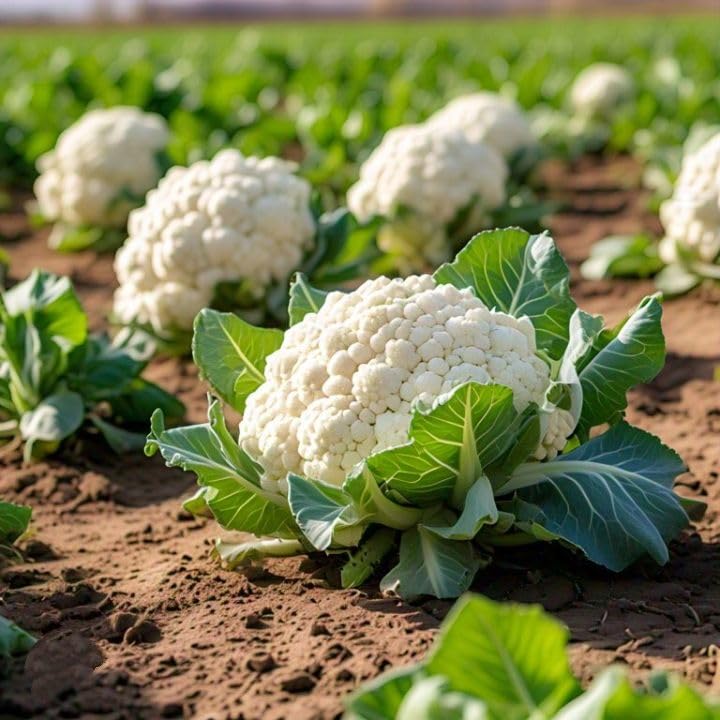 Live Cauliflower Plants 4-6'' Tall in 4'' Pot, Live Vegetable Plants, Outdoor Garden Growing, 2 Plants per Pot