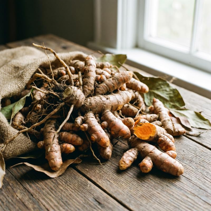 Set 3 Yellow Turmeric Plants Live 4-7 Inches Tall, Fresh Turmeric Roots Plants for Garden, Patio Pots and Indoor Use