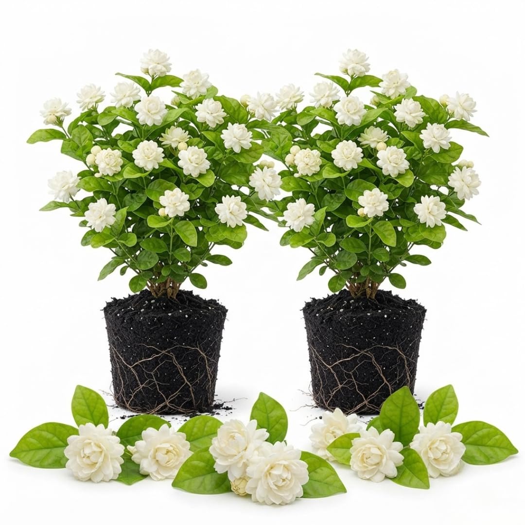 2 Grand Duke Jasmine Live Plants, Fragrant Flowering Shrubs, 4-6" Tall