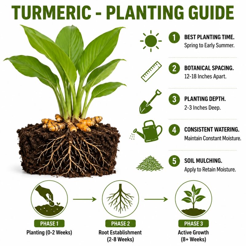 4 Yellow Turmeric Live Plants, Curcuma Turmeric Well Rooted 4-7 Inch Tall, Garden, Patio and Indoor Herb Growing