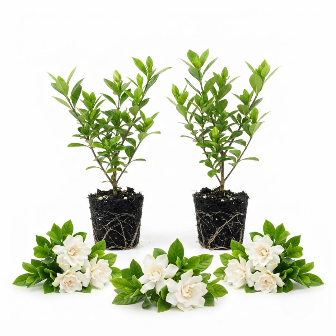 2 Frostproof Jasmine Live Plants, Fragrant Flowering Shrubs, 4-6" Tall