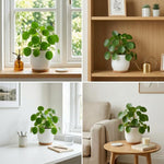 Pack of 2 Money Plants Live, Pilea Peperomioides Plant Live, Pilea Plant Live, 4-6 Inc Tall, Easy Care Indoor Houseplant for Home and Office Decor