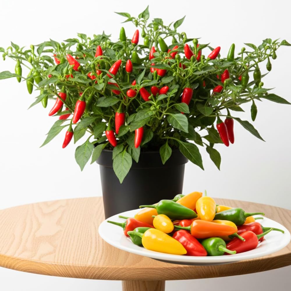 Red Pepper Plants Live, Hot Pepper Seedling from 4 to 7 Inches Tall, Easy for Planting Year-Round, 2 Plant Per Pot, Zones 9-11