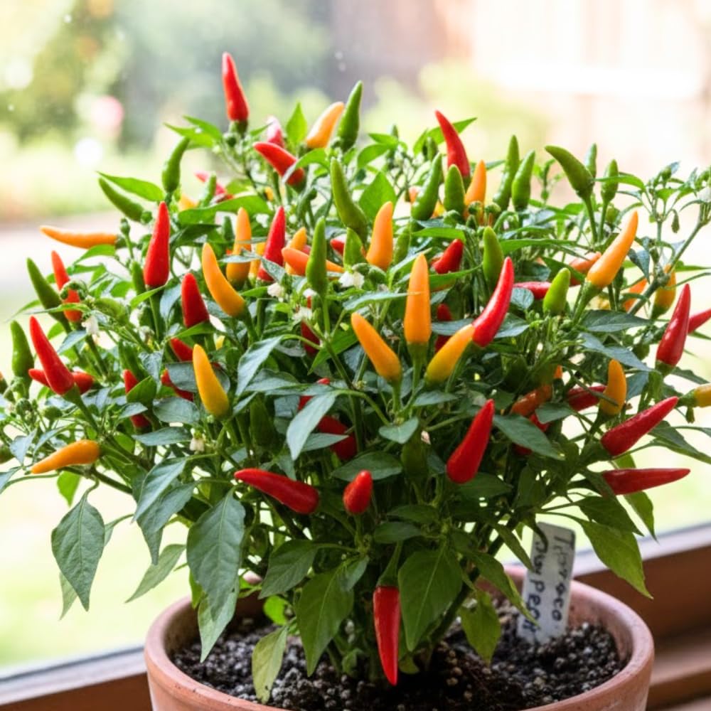 Hot Pepper Plants, 2 Pcs in Pot, Red Pepper Seedling, Pepper Plants Live for Planting, Ready for Edible Gardening, Zones 9 to 11