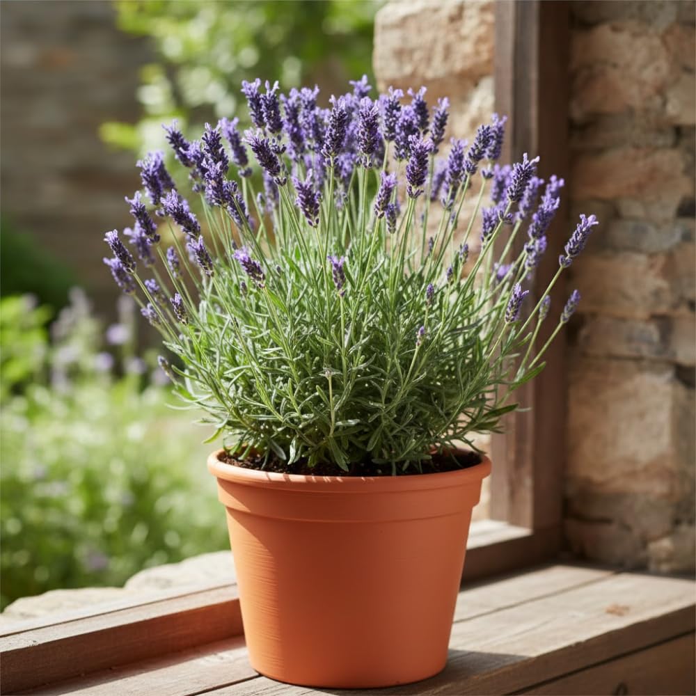 Lavender Plant Live, Lavender Plants Live Outdoor, Purple Blooming Perennial Herb, 4-7 inches Tall in 4 inch Pot for Growing
