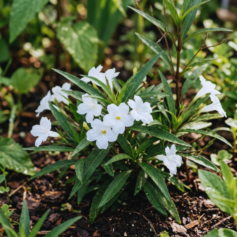 6 White Mexican Petunia Plants Live, Petunia Flower Live Plants, Shrub Plant Gardening 5 to 7 Inc