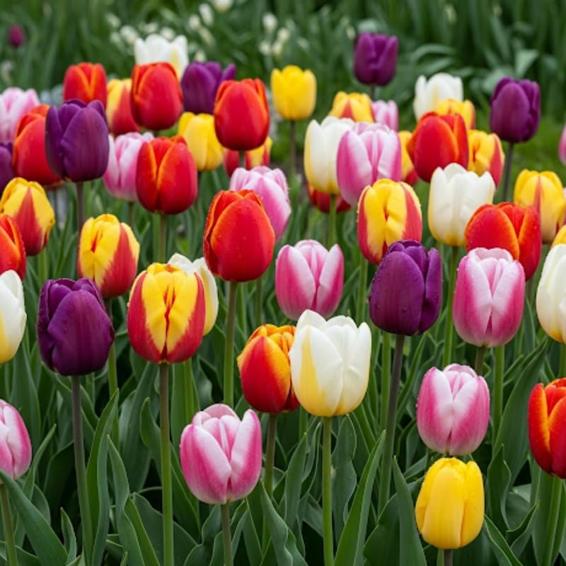 25 Tulip Bulbs for Spring Planting, Large Tulip Bulbs for Fall Planting, Flower Bulbs Garden Indoor Outdoor (Mix)