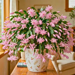 2 Pink Christmas Cactus Live Plants, Easy Care Houseplant, 4-7'' Tall