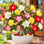 2 Mix Desert Rose Live Plants, Adenium Succulent, 4-6" Tall