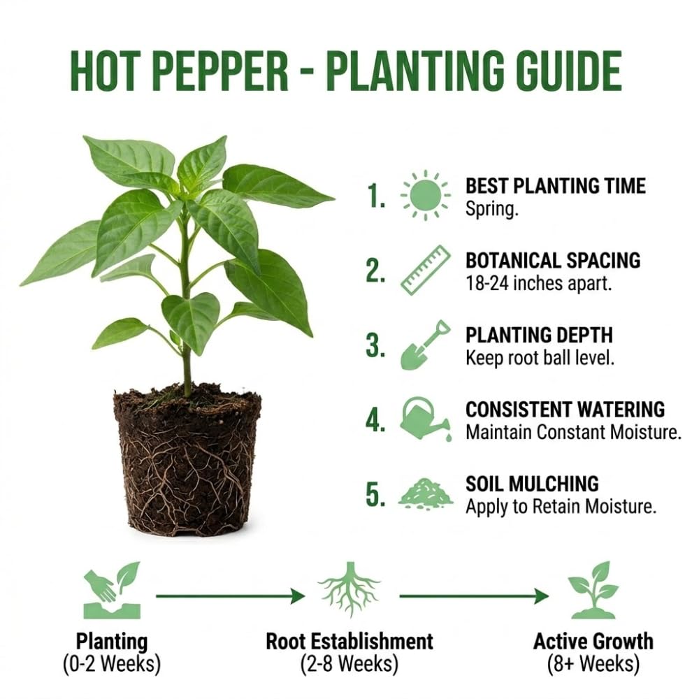 Pepper Plants, Hot Pepper Plants Live in 4 Inches Pot, Chili Pepper Plant, High Yield Pepper Seedling for Home and Garden Growing, 4 to 6 Inc Tall