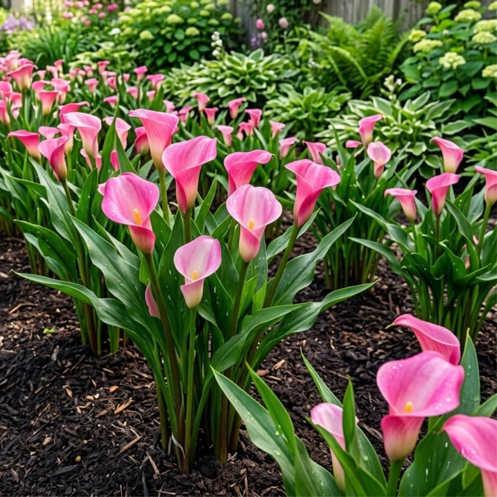 Calla Lily Bulbs for Planting, Calla Lily Bulbs, Vibrant Summer Blooming Flowers for Garden and Patio Planting (Pink Calla Lily Bulbs (Set 3))