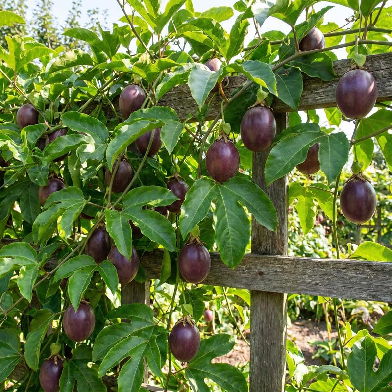 High Yield Passionfruit Plant Live 4-7 Inches Tall, Tropical Passion Fruit Vine for Garden, Patio Containers and Indoor Growing