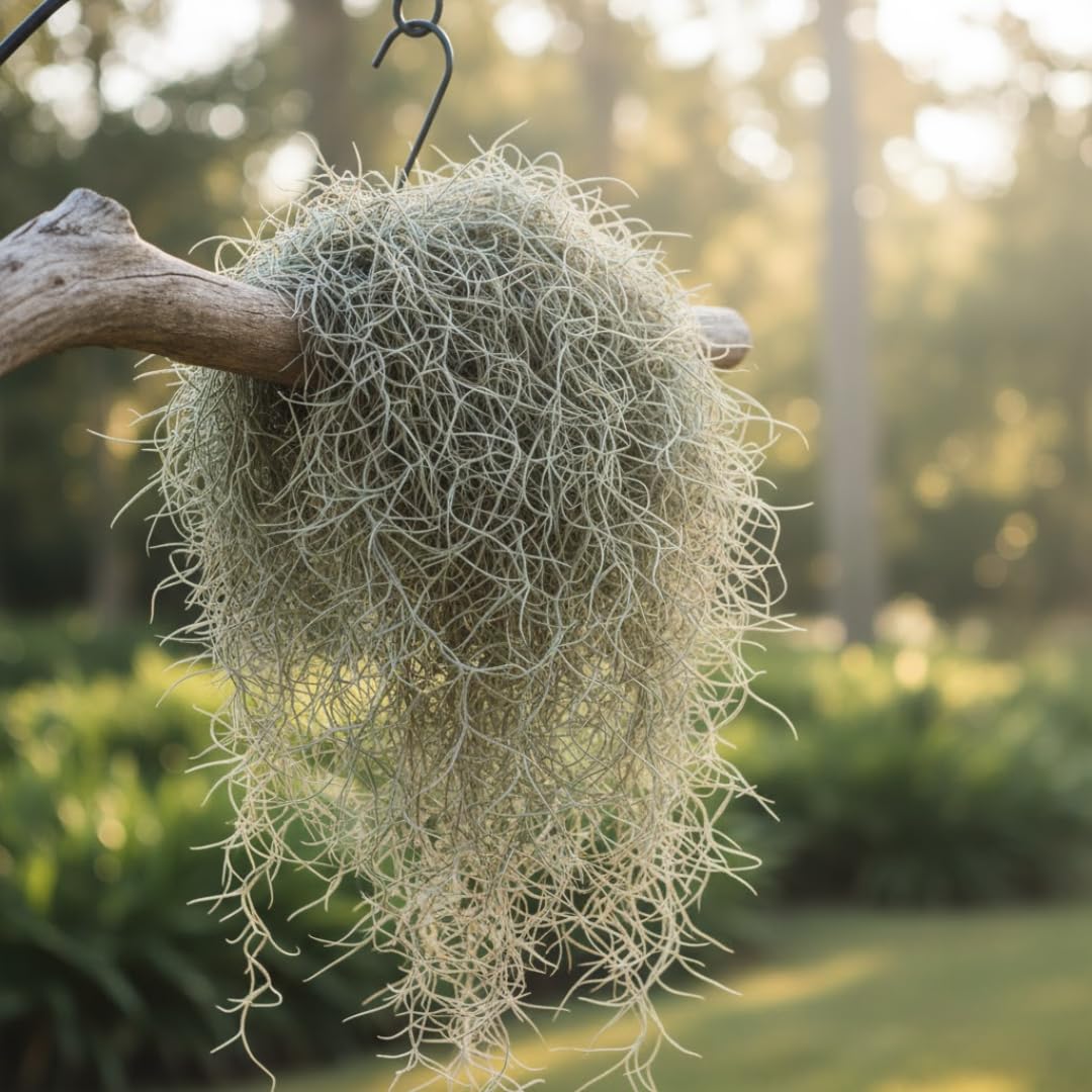 Air Plants Spanish Moss for Plants Indoor, Tillandsia Air Plant Live, Air Purifying Plant Indoor, Clump 10" Long for Home Garden Decoration, Hanging Houseplant