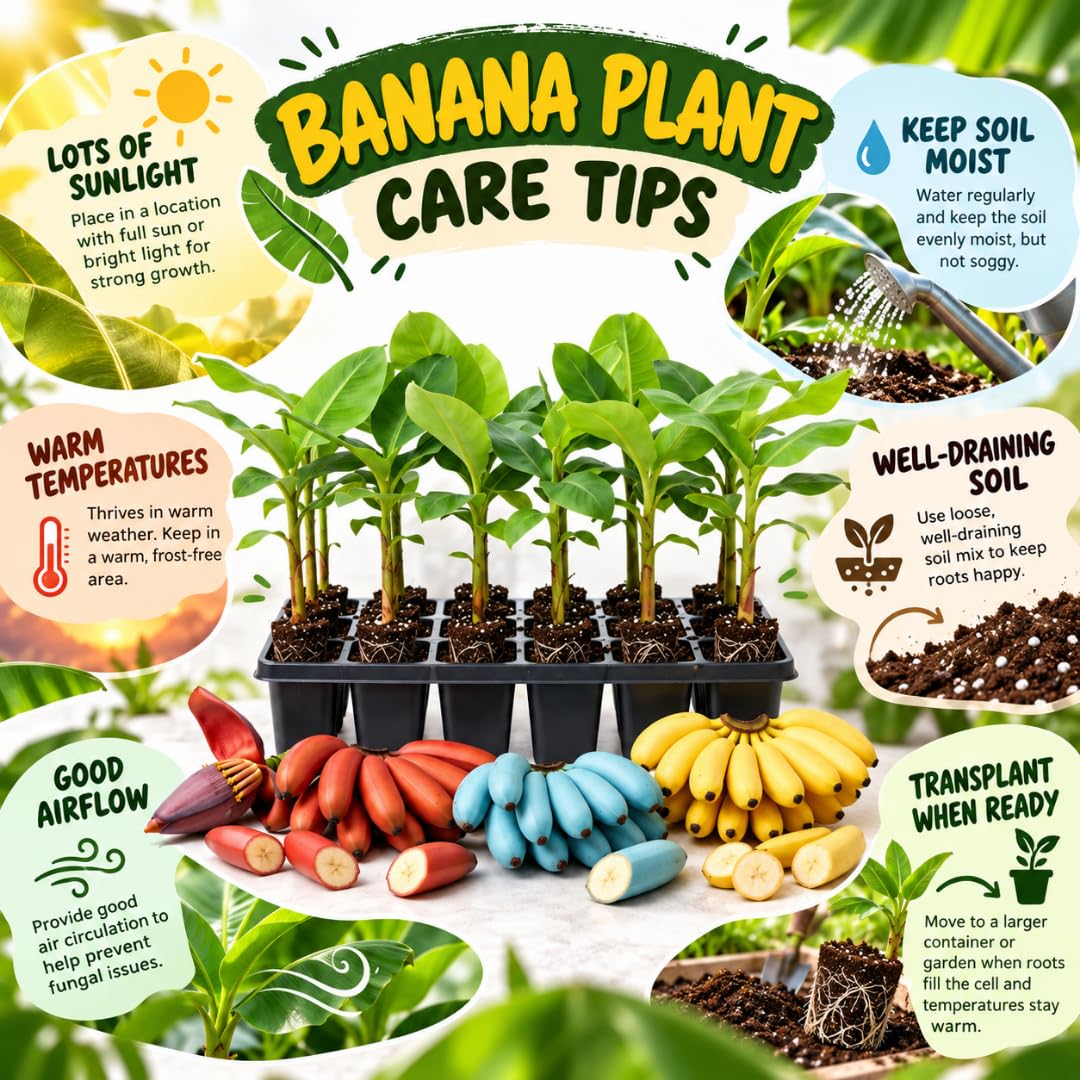 Random Banana Tree Live Plant, Edible Fruit, 4-6" Tall
