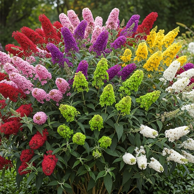 AVERAR 3 Buddleia Butterfly Bush Live Plant Ready to Plant Outdoor, Random Blooms, Starter 5 to 9 Inches Tall, Cold Hardy and Fragrant, Zones 5-9