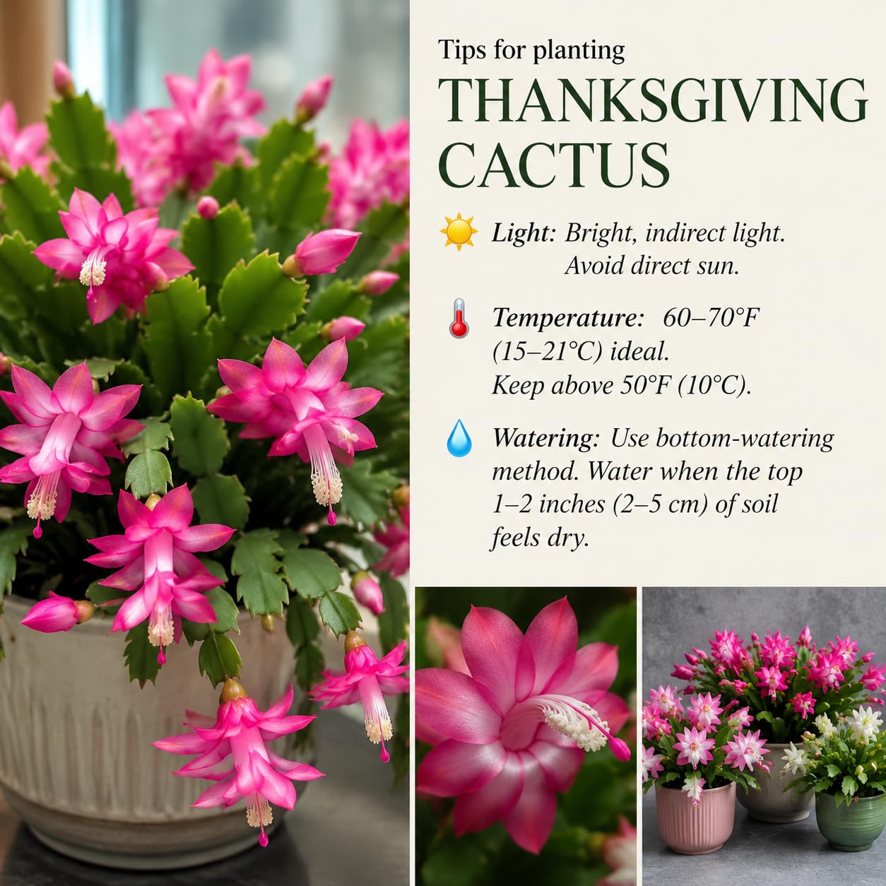 Peachy Yellow Thanksgiving Cactus Plant Live, Vibrant Holiday Flowering Cactus 4 Inch Pot, Indoor Houseplant