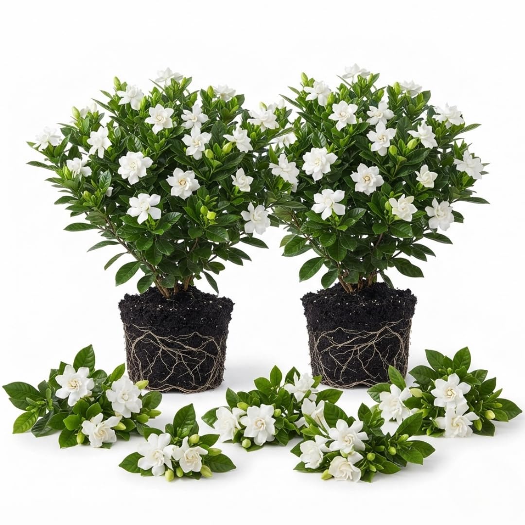 2 Frostproof Jasmine Live Plants, Fragrant Flowering Shrubs, 4-6" Tall
