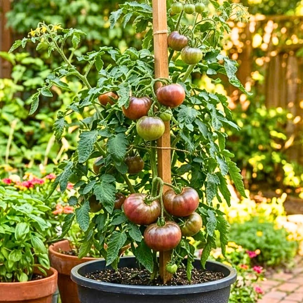 Red Purple Tomato Plant Live, Red Fruit, Tomato Vegetable Plant Live for Outdoors Gardening, 4-6 Inches Tall in 4 Inch Pot