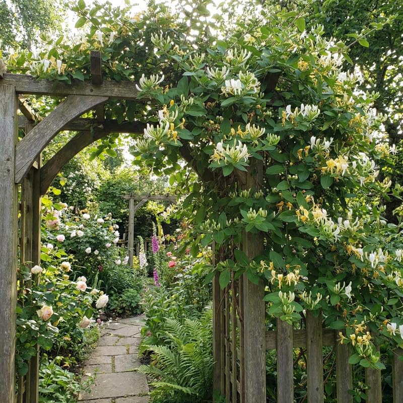 6 Yellow Honeysuckle Cuttings 8–10 Inches, Honeysuckle Vine Plant Cuttings, Fragrant Flowering Climbing Plant for Outdoor Growing