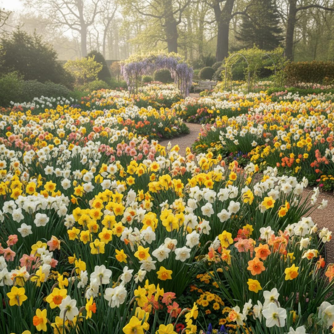 20 Daffodil Bulbs for Fall Planting, Spring-Blooming Narcissus Bulbs, Bulk Top Size Bulbs for Gardens, Borders and Flowerbeds Planting (Mixed Daffodil Bulbs)