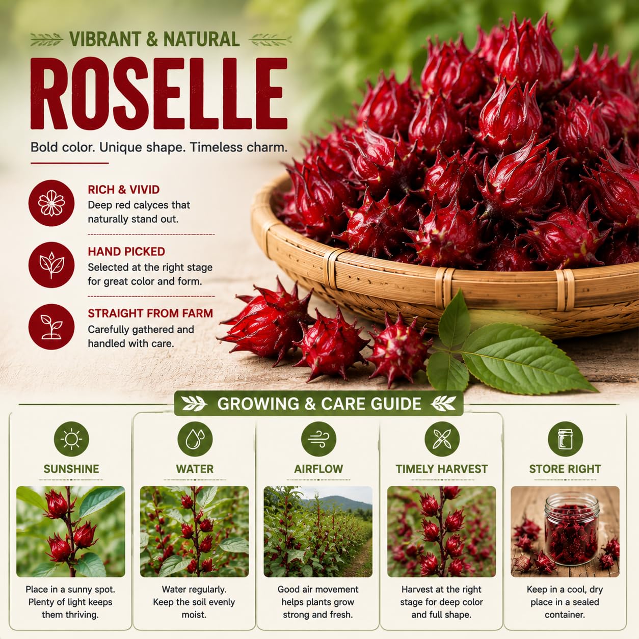 Live Roselle Plant in Half Gallon Pot, Flowering Edible Hibiscus Shrub, Well Rooted Hibiscus Sabdariffa for Garden and Container