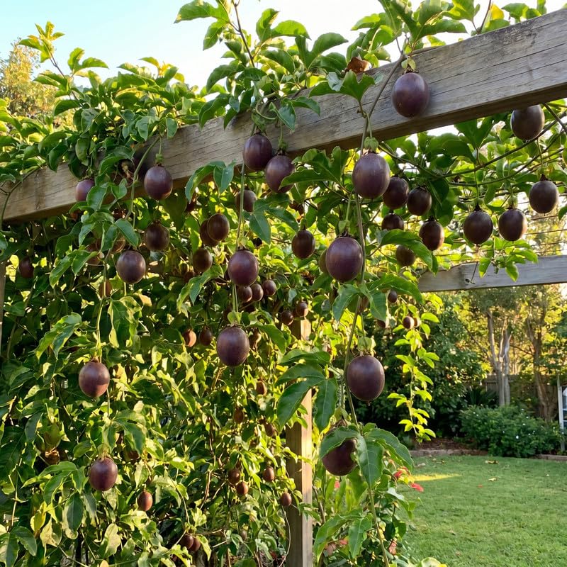 High Yield Passionfruit Plant Live 4-7 Inches Tall, Tropical Passion Fruit Vine for Garden, Patio Containers and Indoor Growing