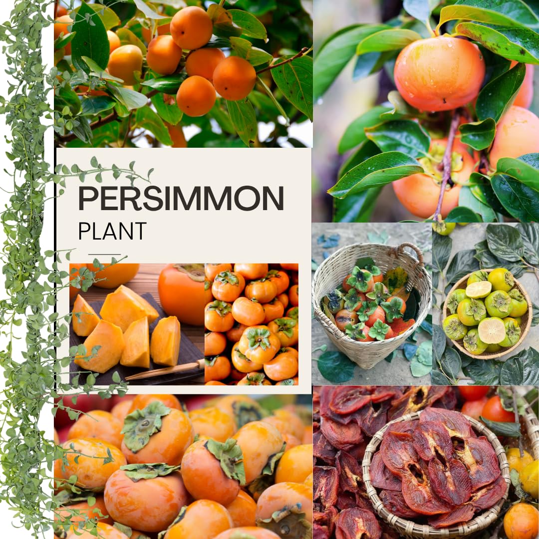 2 Live Persimmon Trees Bare Roots, Cold Hardy Persimmon Tree Live Plant, Size Plant 6-10 Inches, 2 Bare Roots Fruit Garden
