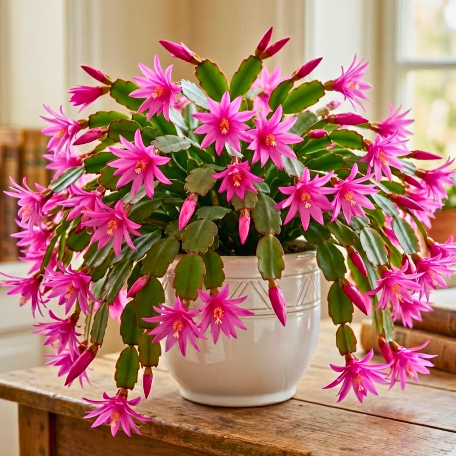 Easter Cactus Plants Live, Spring Bloom, Cold Hardy, 5-9" in Tall, No Pot, Starter Holiday Cactus Plant for Indoor Outdoor Houseplants (Pink)