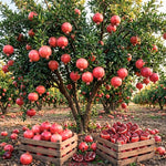 Salavatski Pomegranate Tree Live Plant, Hardy Pomegranate Fruit Tree for Outdoor Indoor Planting, Sweet Pomegranate Plant, Well-Rooted, 4 Inches Pot Plant, 7-10 Inches Tall