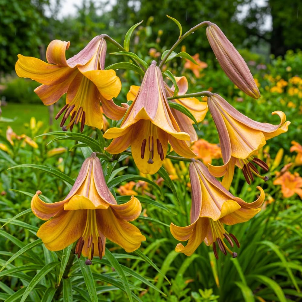 Pack of 2 Orange Yellow Bulbs for Planting, Size XL, Bright Sunny Blooms, Summer Flowering Perennial Garden Flowers, Lily Bulbs for Containers and Outdoor Garden