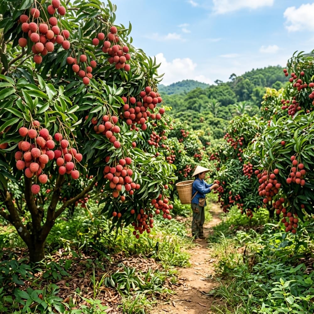 Lychee Plant Live Seedling from 5 to 8 Inc Tall, Lychee Tree Plant Seedling, Sweet Fruit Garden